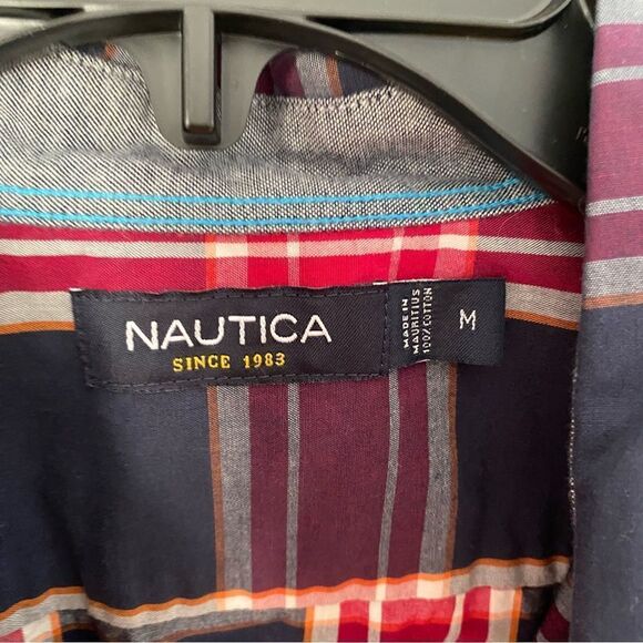 Nautica Men’s Plaid Long Sleeve Button Front Shirt M - Picture 3 of 4
